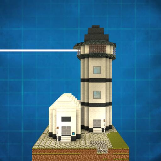 CatSmiles Box Town Light House WORKS Rotating Lights! WIRED!