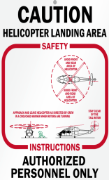 Helicopter landing area sign