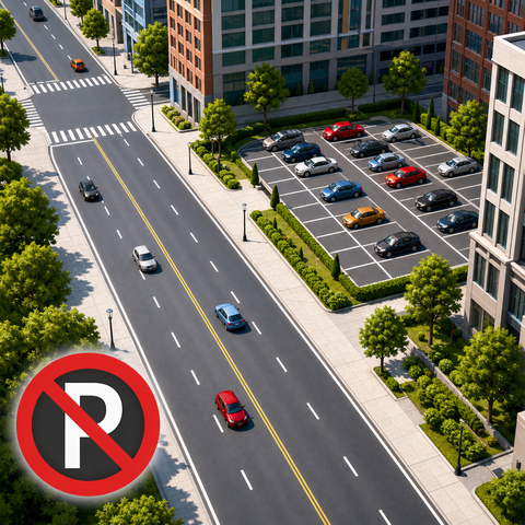 路上駐車禁止 / No Street Parking