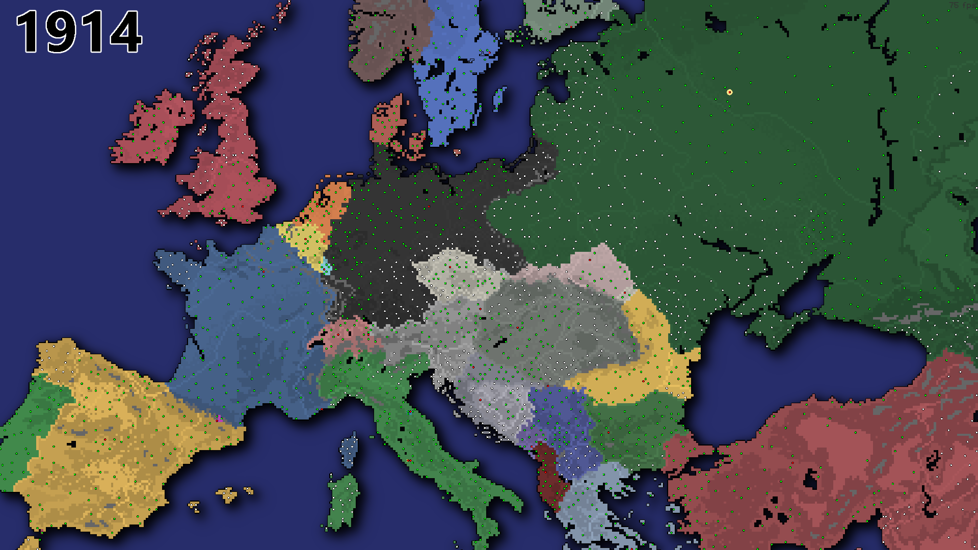1914 Detailed Map of Europe