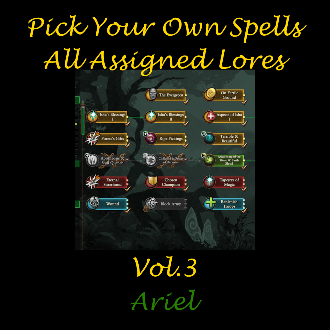 [Wood Elves/Ariel]Pick Your Own Six Spells for Legendary Lords Volume 3 - Ariel
