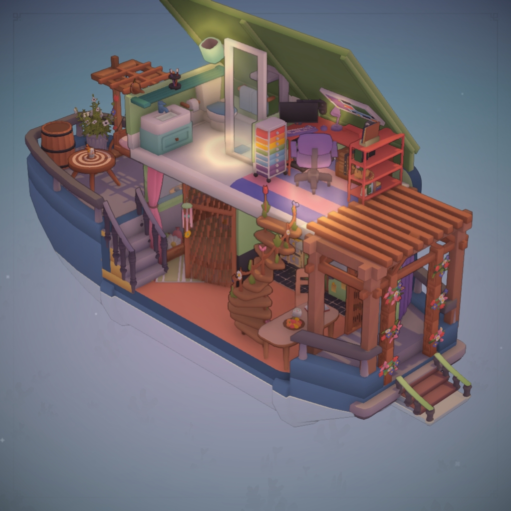 complete cosy houseboat