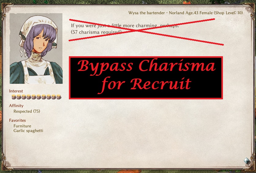 Bypass Charisma for Recruit