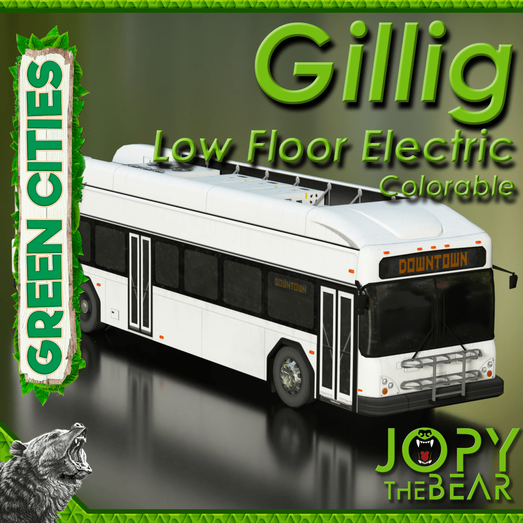 GILLIG Low Floor Electric Bus - Colorable - Green Cities DLC preview