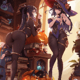 MitsuArt MonaxTharja (Genshin Impact) SFW & NSFW