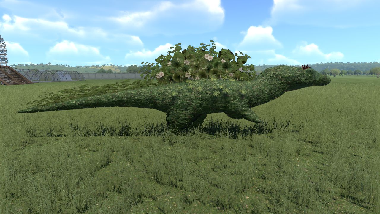 Spinosaur topiary