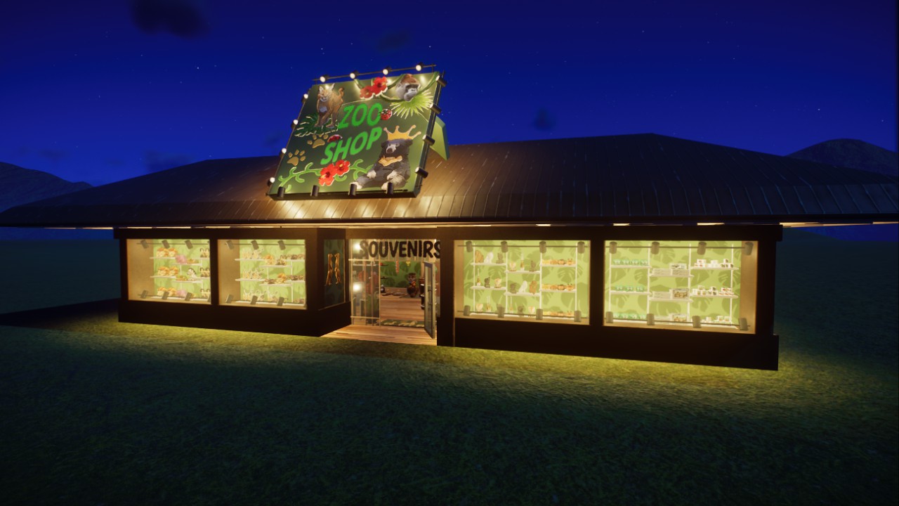 souvenir shop, modular souvenir shop with interiour, modularer Souvenir Shop mit Inventar