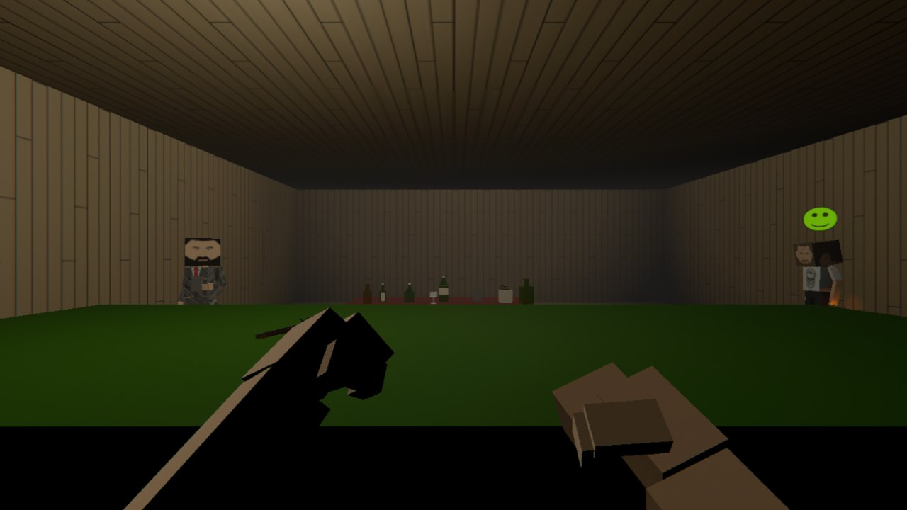 Shooting range at somewere of basement