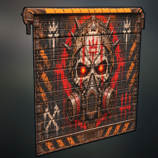 skull orange door