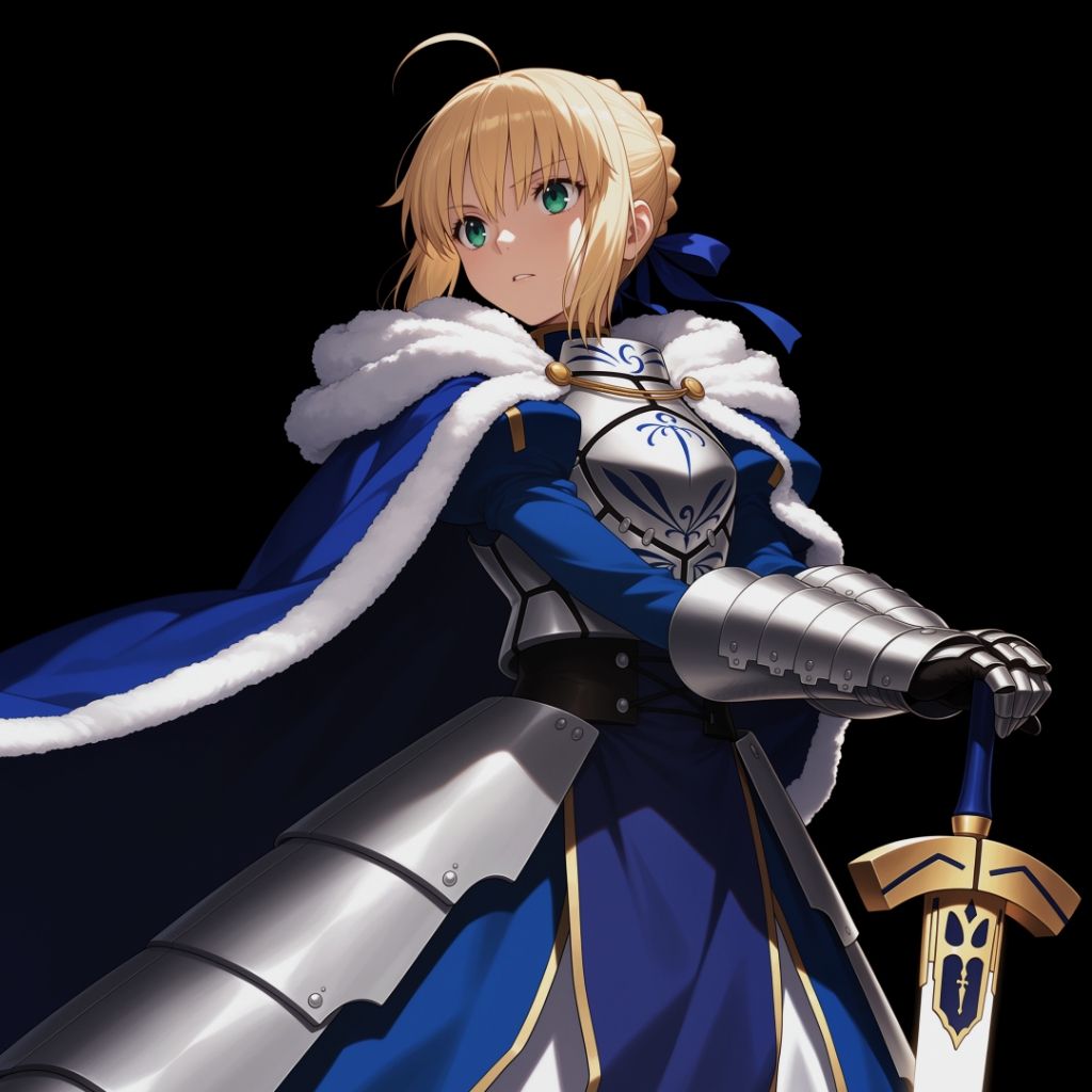 Saber [Fate: Stay Night] | Dark Background | Dark & Colored Versions | 4K