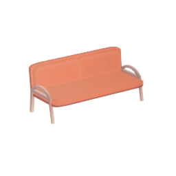 Wireframe couch - round armrests