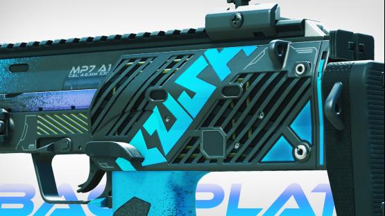 MP7 | RUSH Backplate black neon blue