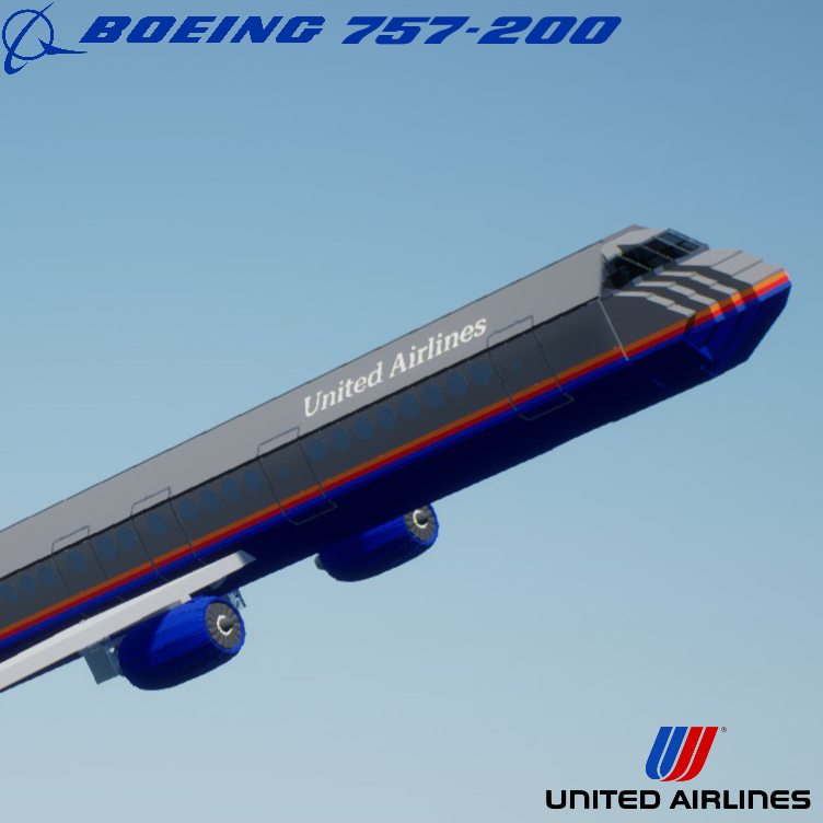 Softbody AIR LINER Boeing 757-200 United Airlines (Battleship Gray Livery)