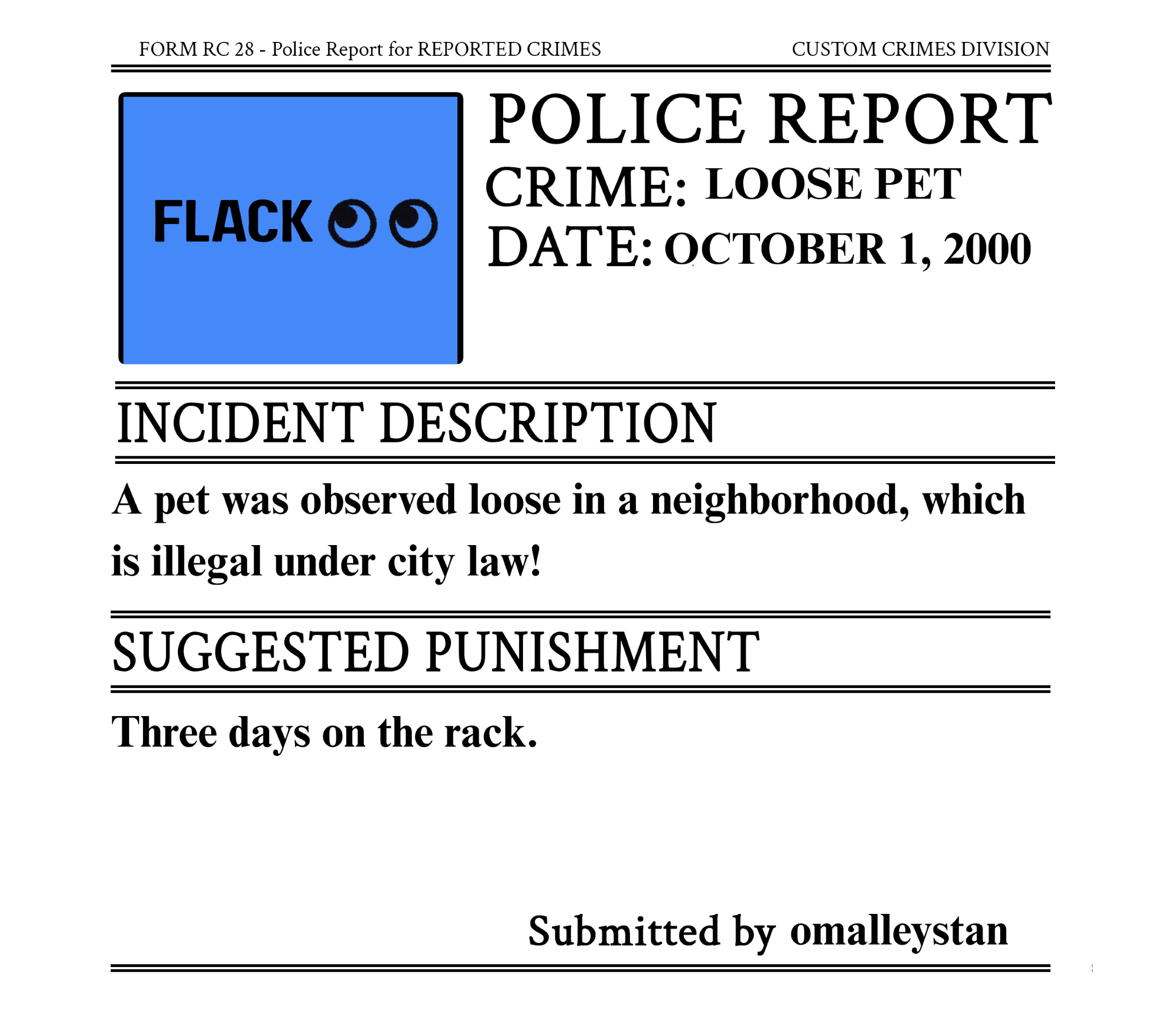 A Case of Animal Control