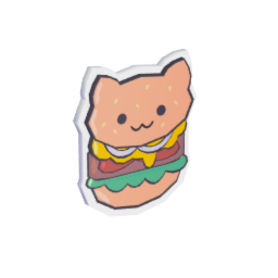 Burger cat sticker