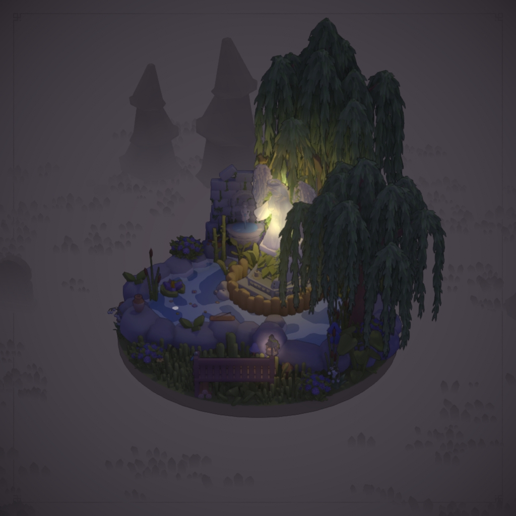 Overgrown Statue Pond