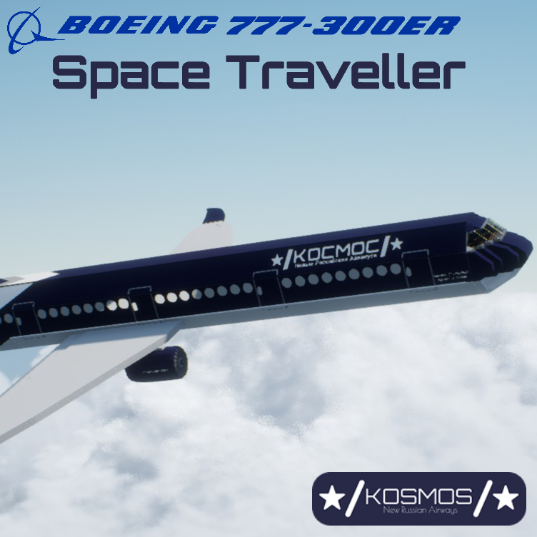 Softbody AIR LINER Boeing 777-300ER Kosmos Airways (Last Goodbye livery)