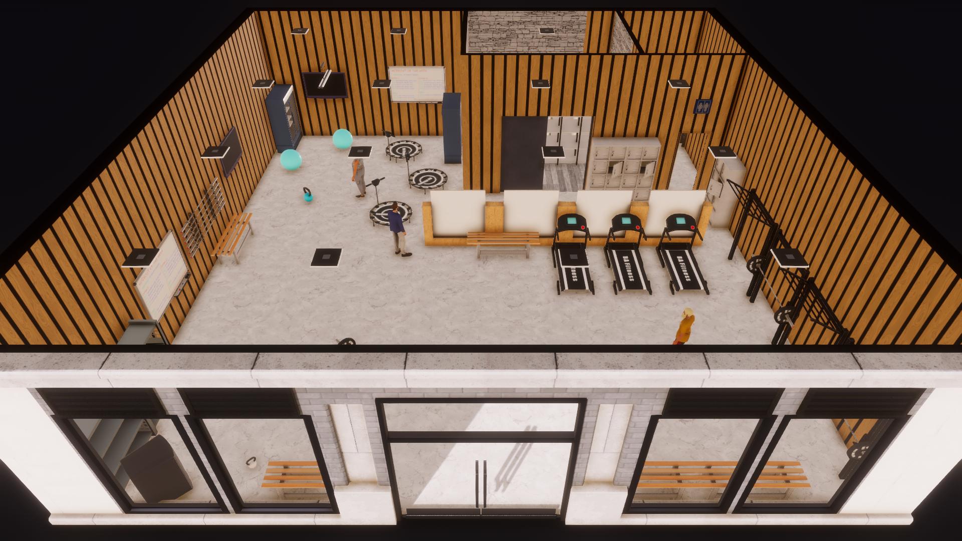 gym with fridges 2 shelves