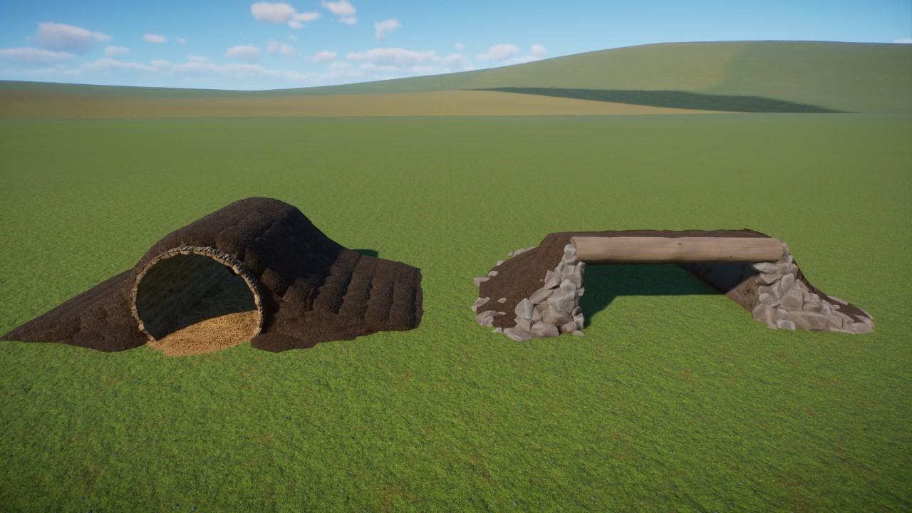 Customizable Animal Burrow Shelters (bare version/no foliage)