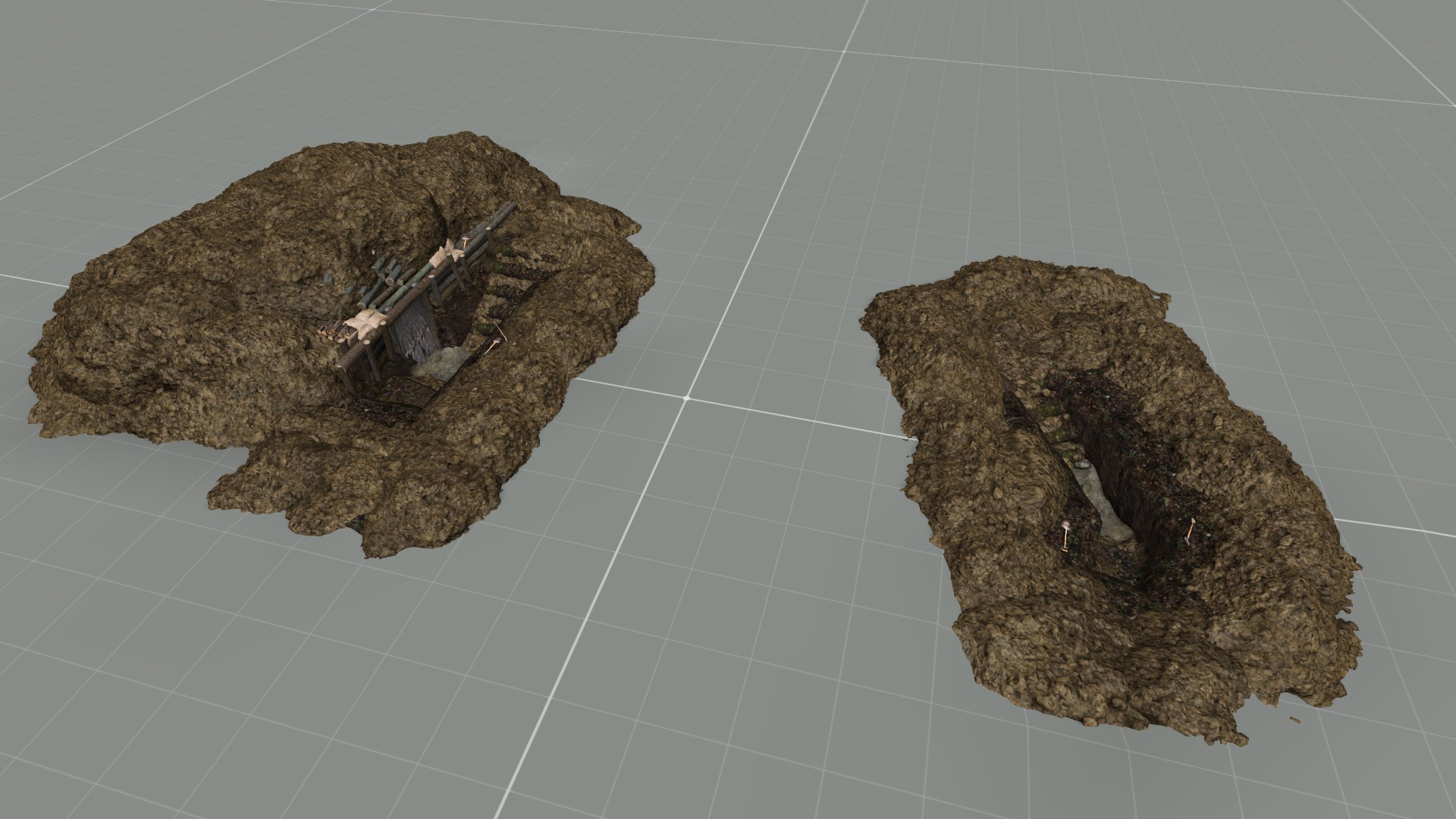 Foxholes trench