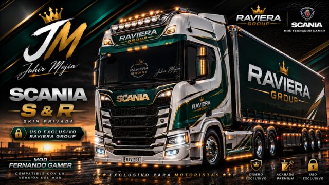🎨 Skin Raviera Group para Scania S & R (Fernando Gamer)