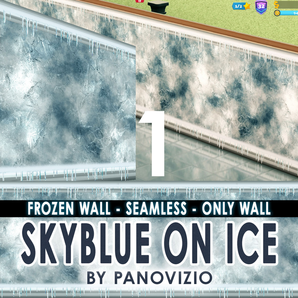 PANO SKYBLUE ON ICE - ONLY WALL TEXTURE - NO PIPES SYSTEM