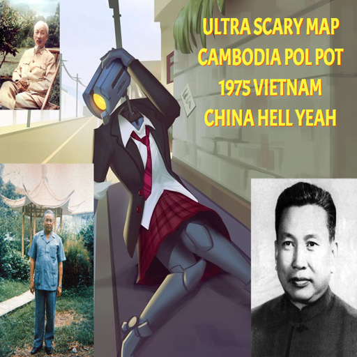 ULTRA SCARY MAP CAMBODIA POL POT 1975 VIETNAM CHINA HELL YEAH