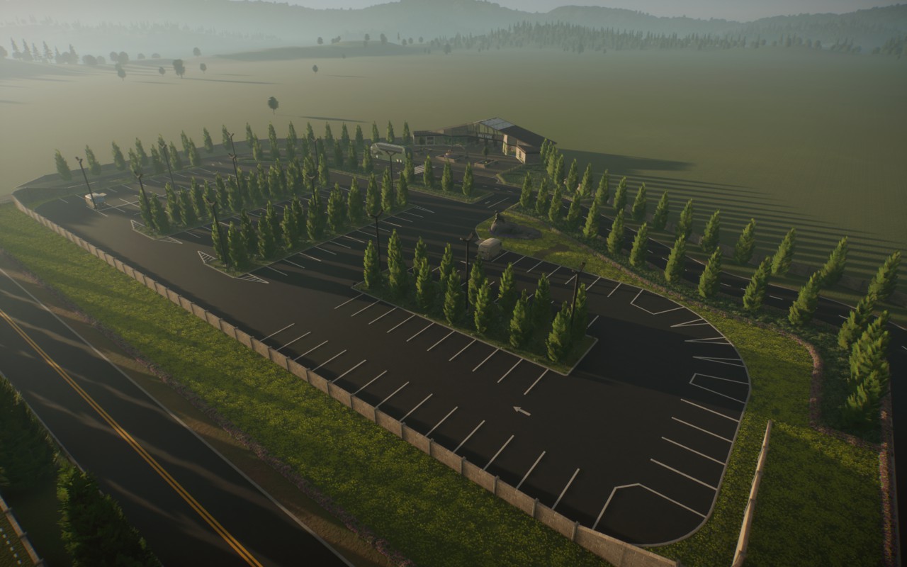 Custom Starter Zoo Entrance with Parking, Roadways, and Entryway. preview