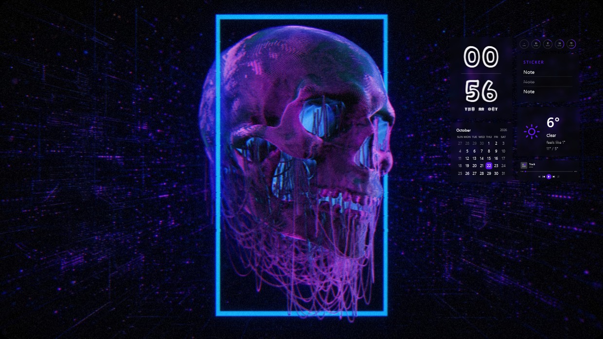 Violet Cyber Skull