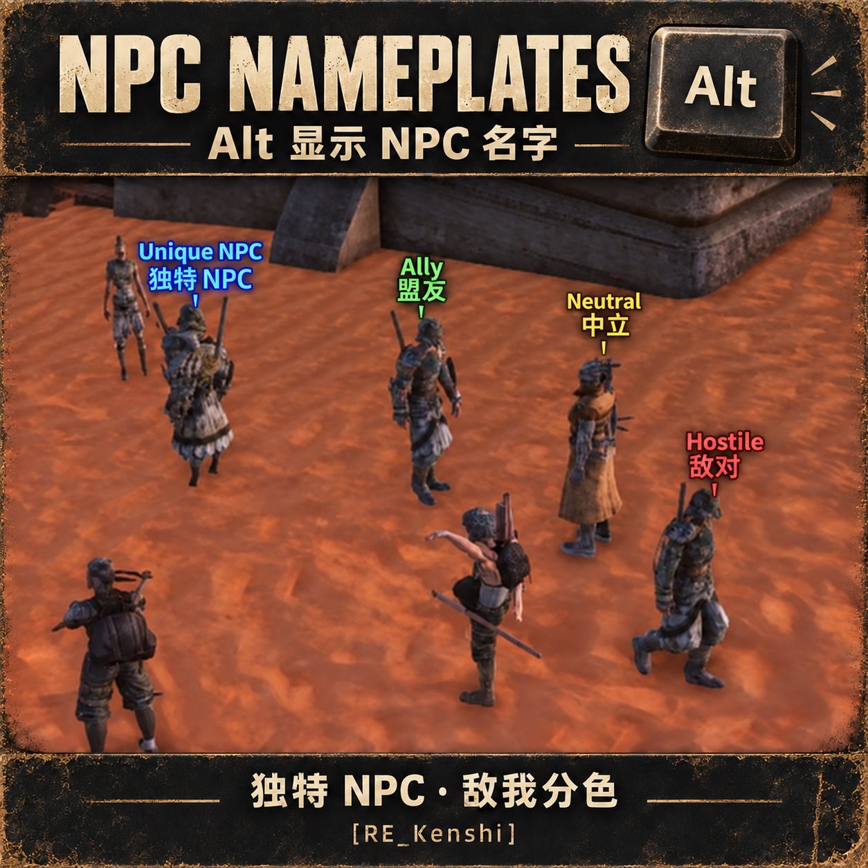 Alt:NPC Nameplates / Alt 显示NPC名字 [RE_Kenshi]