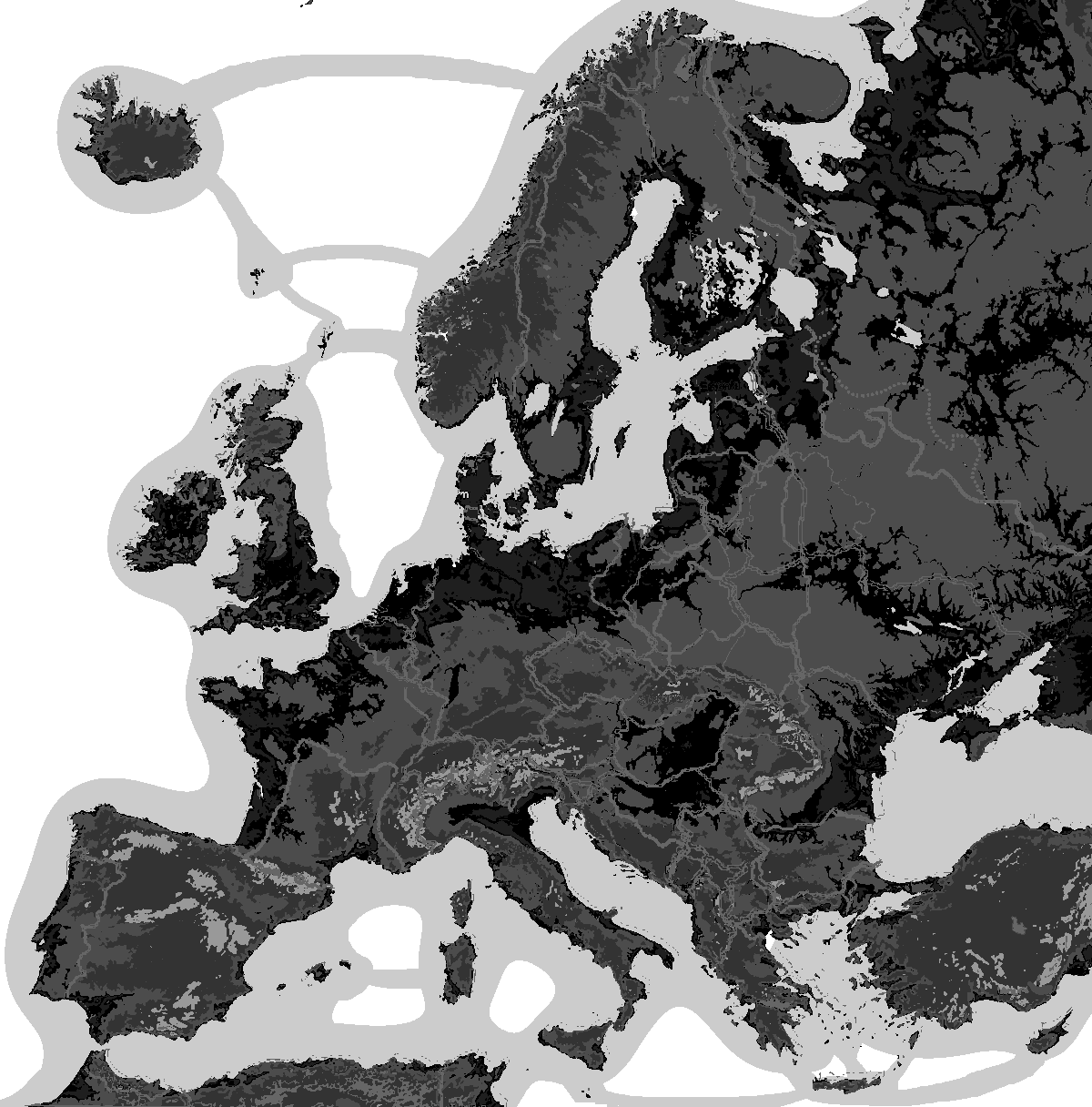 Super Detailed Map of Europe with Borders