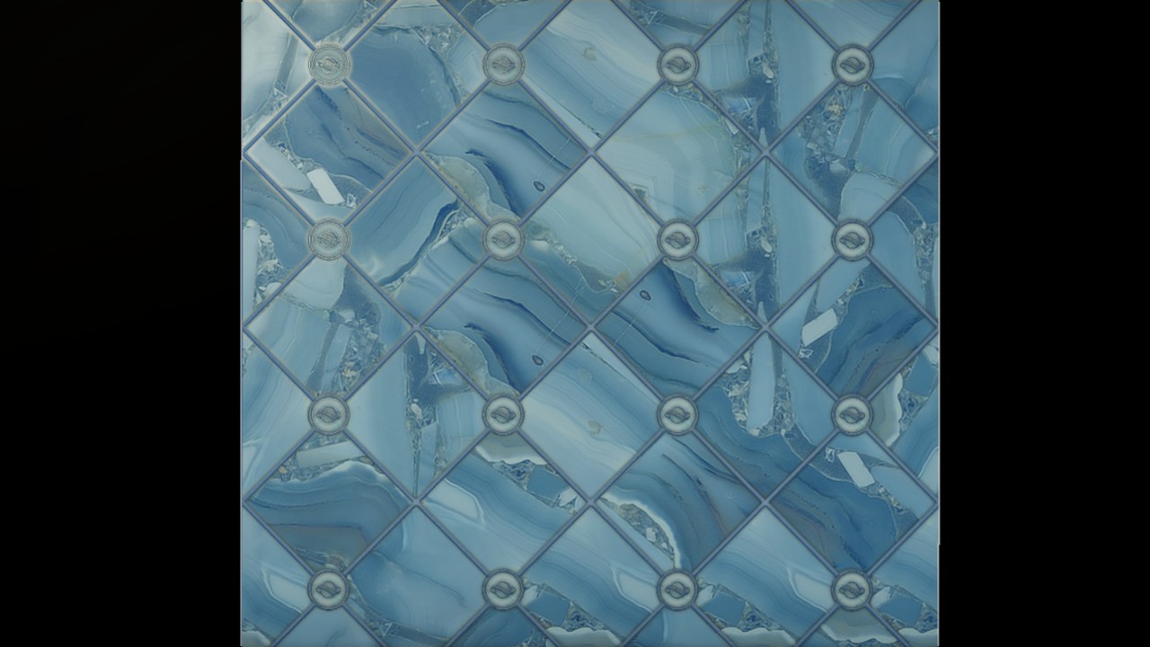 Marble  floor diamond tiles PlanCo logo