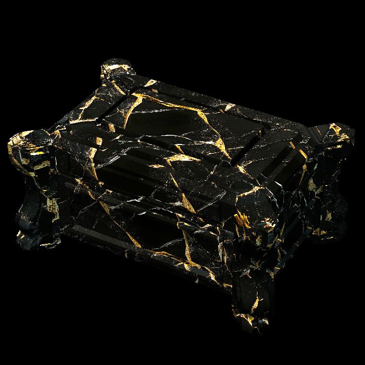 Chest, Jet & Gold Marble