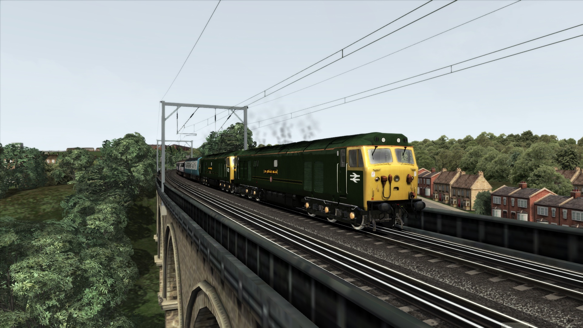 7.45 York-Newcastle " Double Set Edward Elgar "  Express Class 50 Green with 10 cars including Buffet and Restaurant Cars